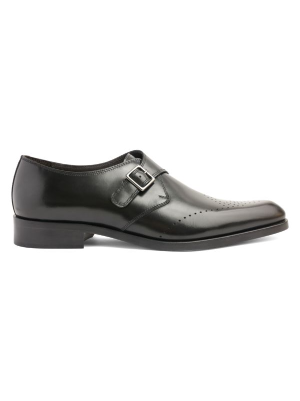 Bruno Magli Drazino Perforated Single Monk Strap Shoes